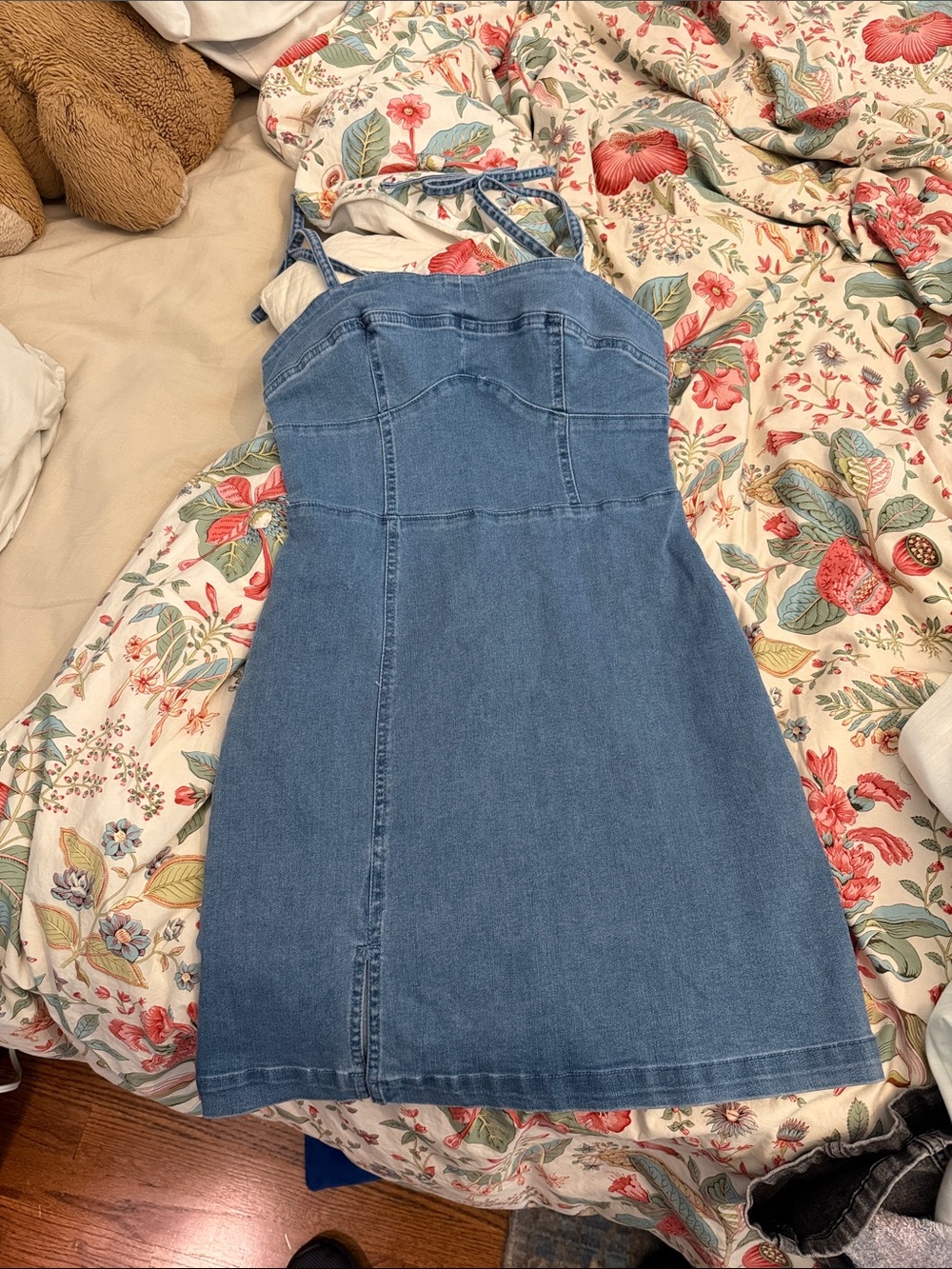 UTCoco Blue Denim Sundress with Smocked Bodice